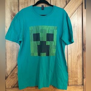 Minecraft T-Shirt Mens Large Green Creeper Short Sleeve